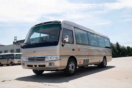 ประเทศจีน ท่องเที่ยวสุดหรู 30 ที่นั่ง Minibus Lever เท้าเหยียบ CUMMINS เครื่องยนต์ ผู้ผลิต